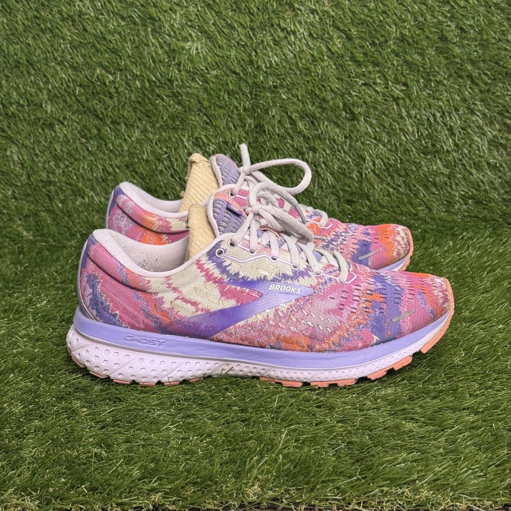 Brooks Ghost 13 Unity Womens Shoes Size 9 Tie Dye Purple Pink 1203381B563
